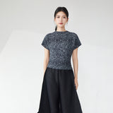 2025 Design T-shirt women's 2025 new popular fashion high-end bat sleeves loose and thin versatile short-sleeved top