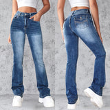 2025 Factory direct sales  New  retro Spice Girl jeans women's tight-fitting slim-fitting high-elastic micro-pull pants spot