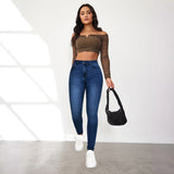 2025 New Autumn Spice Girls Skinny Jeans Women's Street High Waist Elastic Pants