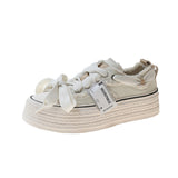 woloong Women's Minority Thick Bottom White Biscuit Shape Sneakers