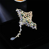 2025 retro marine life electric rays, batfish brooch, niche design sense, clothing accessories, pins inlaid with colored zirconium