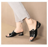 WOLOONG Women's Mid Chunky Summer Soft Outer Wear Heels