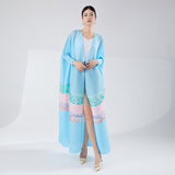 2025 Hot trade women's clothing robe Middle Eastern Muslim clothing fashionable and elegant loose large size printed cardigan dress
