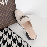 woloong Women's Commute Minimalist Chunky Outdoor Summer Non-open Toe Slippers