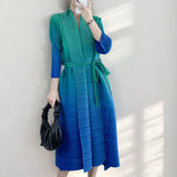 2025 Hot trade women's clothing summer high-end hot-selling fashion loose large size fat mm gradual change lace-up dress
