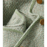 2025 Wool avocado green small fragrant coat  spring and autumn short coat top women's spring and autumn tweed