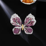 2025 Jewelry heavy industry butterfly brooch slightly inlaid zircon light luxury temperament high-end coat accessories suit pin corsage