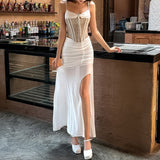2025 style  spring new women's clothing asymmetrical oblique cut skirt, thin temperament high split skirt