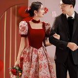 Large size fat MM100kg rose knight toast suit slightly fat and thin pregnant women and brides engagement evening dress thank you banquet