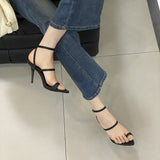 WOLOONG Women's Ankle-strap High Sexy Party Stiletto Summer Heels