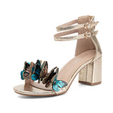 WOLOONG Women's Fashion High Summer Back Zipper Heels