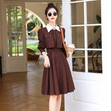 2025 spring clothing new high-end celebrity temperament small fragrant style fake two-piece set small shirt dress children