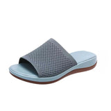 WOLOONG Women's Thick Low Pu Sole Lightweight Flying Woven Slippers
