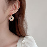 2025 Medieval real gold electroplated ring flower ear buckle niche design earrings light luxury high-end  retro earrings