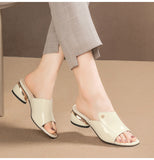 WOLOONG Women's Mid Chunky Summer Soft Outer Wear Heels