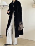 2025 friendly mink stand-up collar metal collar buckle imitation mink coat, high-end ferret coat to keep warm, new in autumn and winter