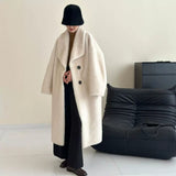 2025 friendly mink solid color lapel extended single-breasted high-end imitation mink coat, ferret jacket to keep warm in autumn and winter