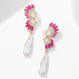 2025 light luxury earrings angel wings water drop zircon earrings women's s925 silver needle niche high-end earrings