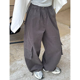 2025  Spring New Korean 2025n Casual Street Spice Girl Overalls Women's High Street Straight Wide Legs 8170