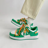 woloong Creative Women's Platform Fashionable Korean Green Sneakers