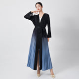 2025 gradual change New women's clothing Middle East robe design sense niche belt temperament elegant cardigan dress Popular style