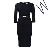 WOLOONG D501 2025 2025 trade new women's clothing  New new solid color hip wrap OL pencil skirt African dress