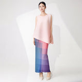 2025 basic skirt women's summer suit covering meat and showing thinness irregular sleeveless T-shirt hip skirt two-piece set