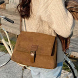 woloong Retro Suede Bag Korean Women Bag New Retro Elegant Suede Shoulder Underarm Bag Casual Small Square Bag Crossbody Bag