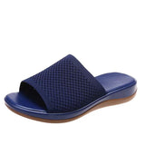 WOLOONG Women's Thick Low Pu Sole Lightweight Flying Woven Slippers