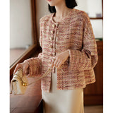 2025 New Chinese-style old money wind tweed national style short Xiaoxiangfeng jacket Hangzhou Sijiqing women's spring and autumn tops