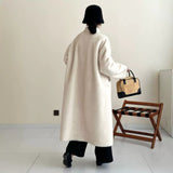 2025 friendly mink solid color stand-up collar single-breasted extended high-end imitation mink coat, ferret coat to keep warm in autumn and winter
