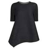 Basic summer casual style Japan and Korea casual pullover round neck loose women's t-shirt pleated top