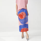 2025 PP series counter quality skirt new high waist commuting versatile side split printing straight hip skirt