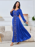 MT123 Middle East Popular trade new embroidered Muslim robe women's temperament long ethnic style dress abaya