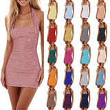 skirt women's dress  sequin suspender skirt tight backless short skirt hip skirt sexy dress
