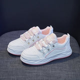 woloong Women's Platform White Spring Korean Style Low-top Sports Sneakers