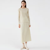 Folds spring new basic suit Korean version temperament versatile long-sleeved top skirt suit women
