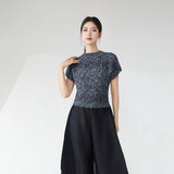 2025 Design T-shirt women's 2025 new popular fashion high-end bat sleeves loose and thin versatile short-sleeved top