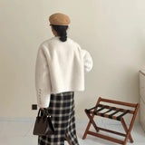 2025 friendly mink collarless shoulder sleeves single-breasted multi-button high-end imitation mink coat ferret jacket to keep warm in autumn and winter