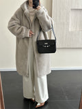 2025 Long  friendly mink hooded zipper shoulder imitation mink coat, high-end ferret coat to keep warm, new in autumn and winter