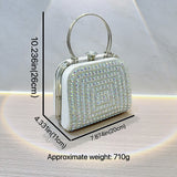 WOLOONG 2025 New New diamond-encrusted clutch bag, women's celebrity banquet bag, team rhinestone handbag, exquisite oblique span dinner bag