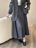 2025  spring new Korean version of high-end temperament A word long skirt suit pleated skirt 2551-1