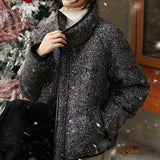 2025 Starry down "wool woven tweed 95 goose down jacket short jacket Xiaoxiangfeng down jacket autumn and winter women's clothing