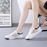 woloong Women's Trendy Korean Style White Summer Breathable Sneakers