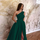 spring new  Popular trade  New new sexy split-ended slanted shoulder dress long dress evening dress women