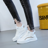 woloong Unique Women's Increased White Clunky Soft Sneakers