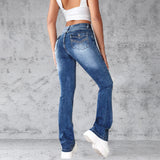 2025 Factory direct sales  New  retro Spice Girl jeans women's tight-fitting slim-fitting high-elastic micro-pull pants spot