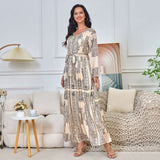MT144 New supply Middle East new printed abaya Arab ethnic style long dress  Popular trade