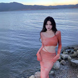 2025 Phuket, Sanya, Thailand, for vacation photos, wear a smudge top, slim-fitting hip skirt set, vacation dress