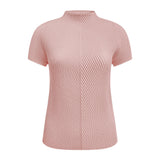 Miyake summer new fish scale pleated top design sense simple short-sleeved crew neck top women solid color inner women